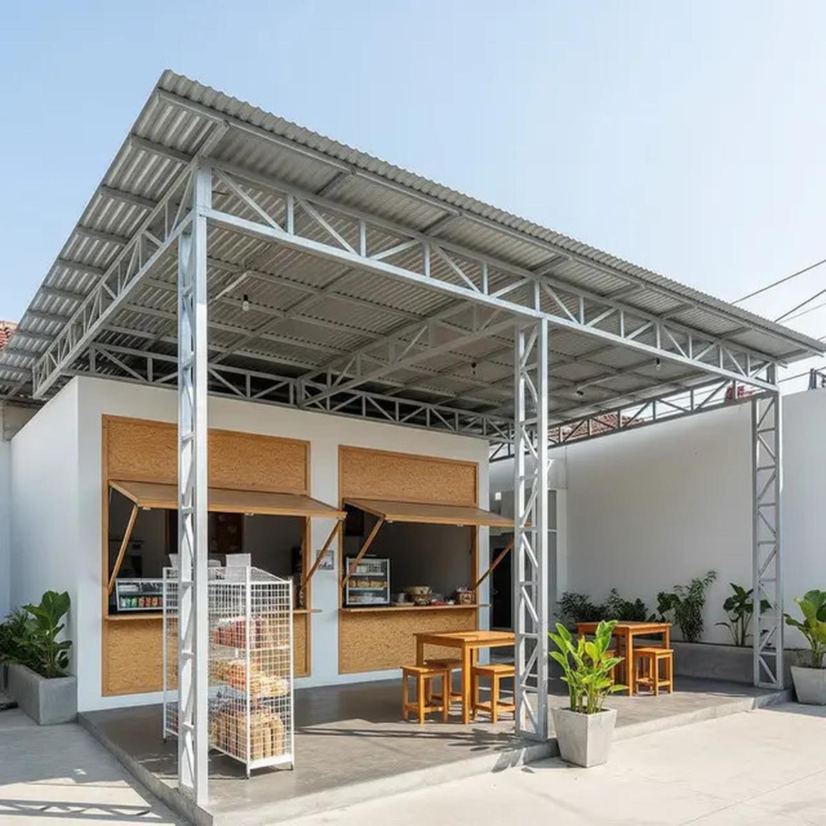 7 Desain Warung Baja Ringan Sederhana Depan Rumah, Praktis dan Tahan Lama