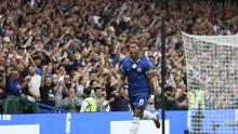 Gelandang&nbsp;Chelsea&nbsp;Enzo Fernandez merayakan golnya&nbsp;ke gawang Fulham di pekan ketiga Premier League 2025/2026 di Stamford Bridge, Sabtu (30/08/2025) malam WIB. (AP Photo/Ian Walton)