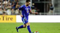 Lionel Messi pada pertandingan Argentina kontra Puerto Rico di uji coba. (Carmen Mandato / GETTY IMAGES NORTH AMERICA / Getty Images via AFP)