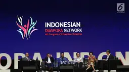Suasana 4th Congress of Indonesian Diaspora yang diisi oleh Menteri Keuangan Sri Mulyani di Kota Kasablanka, Jakarta, Sabtu (1/7). Dalam diskusi tersebut membahas state of the world 2017 : oportunities and risks for indonesia. (Liputan6.com/Angga Yuniar)