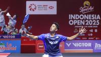 Penampilan tunggal putra Indonesia, Alwi Farhan, pada babak 16 besar Indonesia Open 2025 di Istora Senayan, Jakarta, Kamis (5/6/2025). (PBSI)