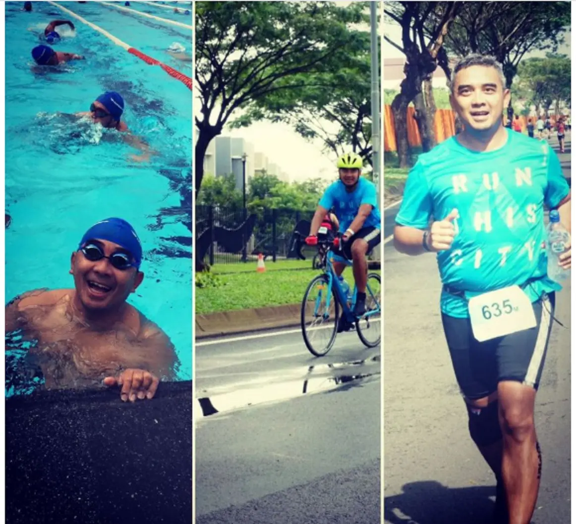 Farhan akan mengikuti ajang triathlon untuk kegiatan sosial. (Kitabisa.com)