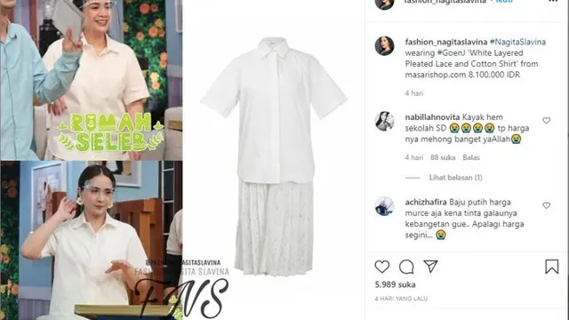 Disangka Seragam Sekolah, Harga Baju Nagita Slavina Ternyata Jutaan Rupiah