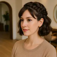 Rambut Model Butterfly Pendek untuk Wanita Karier Usia 30an (created by AI)