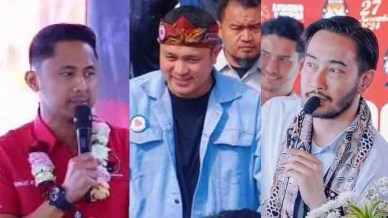 Hengky Kurniawan (kiri), Gilang Dirga (tengah), dan Jeje Govinda (kanan)