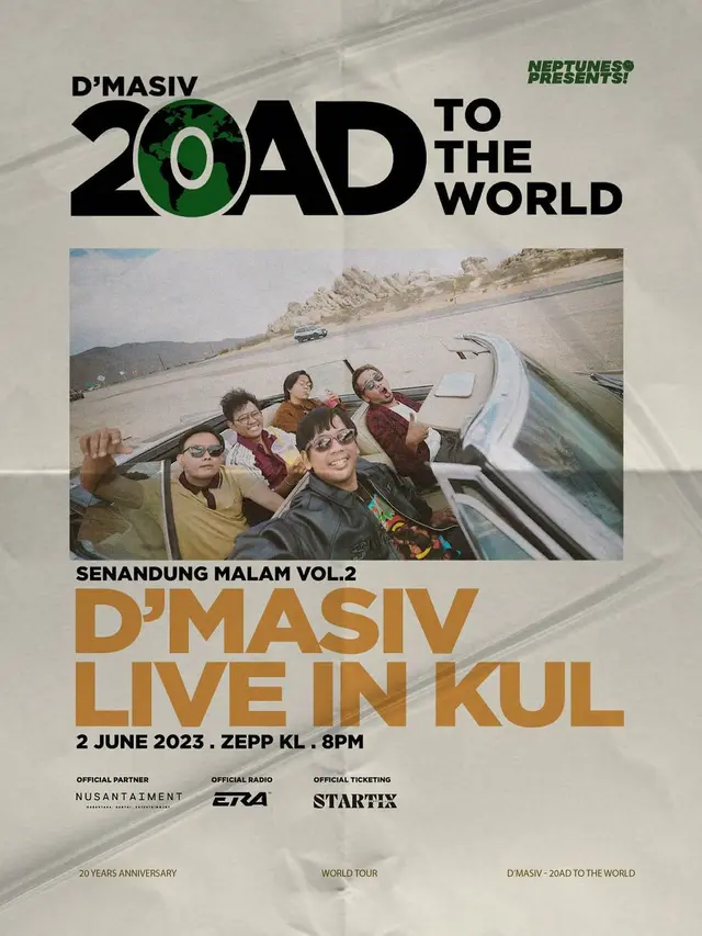 D'Masiv bakal membuat sebuah konser 20 tahun berkarya di Kuala Lumpur, Malaysia.