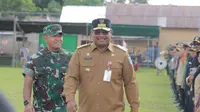 Pj Gubernur Bangka Belitung Safrizal ZA saat membuka kegiatan  TMMD (Istimewa).