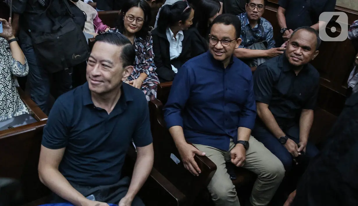 Anies Baswedan juga meminta majelis hakim dapat mempertimbangkan prinsip kebenaran, prinsip kepastian hukum, dan keadilan. (Liputan6.com/Angga Yuniar)