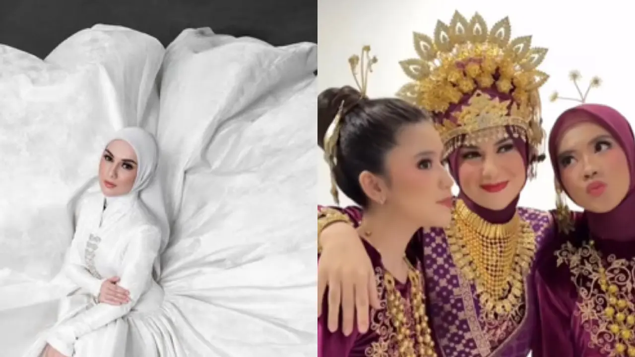 Irish Bella Melakukan foto keluarga dengan dua busana menarik