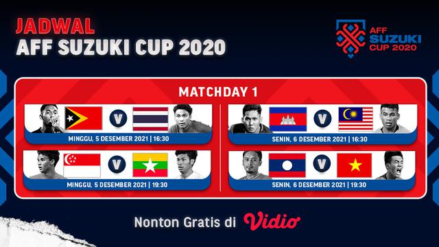 Jadwal dan Live Streaming Piala AFF 2020 Matchday 1 di Vidio Pekan Ini