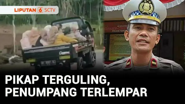 VIDEO: Detik-Detik Pikap Rombongan Pengantin Terguling, Belasan Ibu-Ibu dan Anak Terlempar