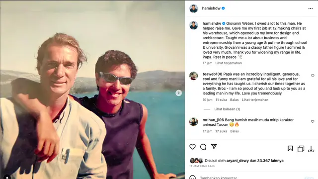 Hamish Daud Berduka, Ayah Sambungnya Meninggal Dunia. (instagram.com/hamishdw)