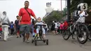 Pemerintah Kota (Pemkot) Depok, Jawa Barat menggelar kegiatan Hari Bebas Kendaraan Bermotor atau Car Free Day (CFD) dari simpang Dahlia hingga Simpang Juanda. (Liputan6.com/Herman Zakharia)