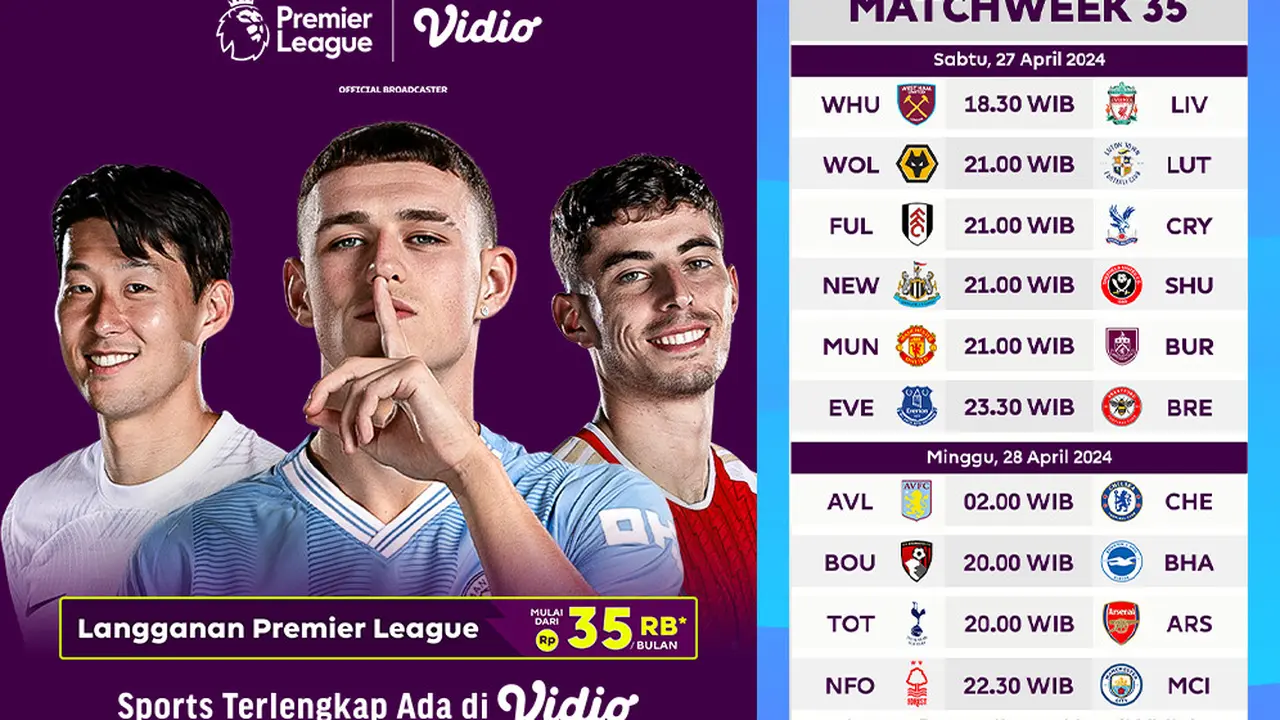 Liga Inggris 2023/2024 Matchweek 35