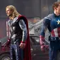 Thor dan Captain America dalam The Avengers. (Marvel Studios)
