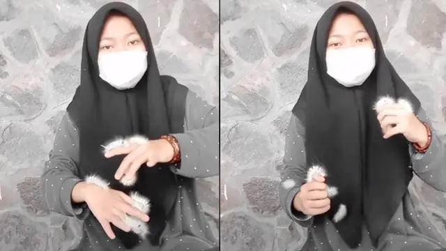 Akui Sudah Biasa dengan UIat Bulu, Aksi yang Dilakukan Wanita Ini Bikin Geli