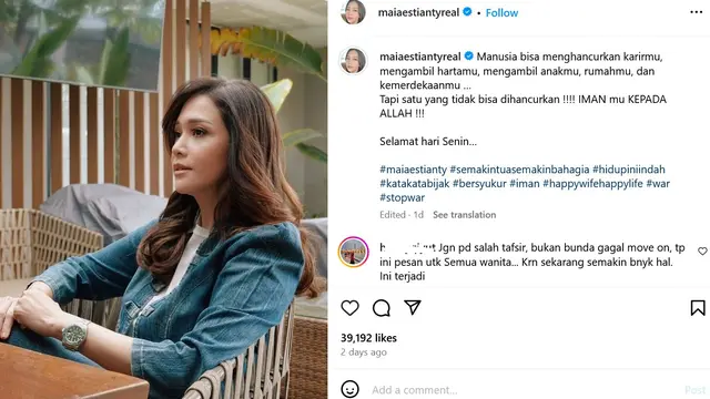 Maia Estianty Klarifikasi Dituding Gagal Move On Gara-Gara Unggahan Soal Harta, Anak, dan Rumah