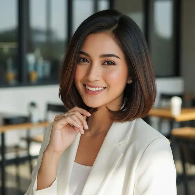 Model Rambut Pendek Bob Sebahu Minim Styling