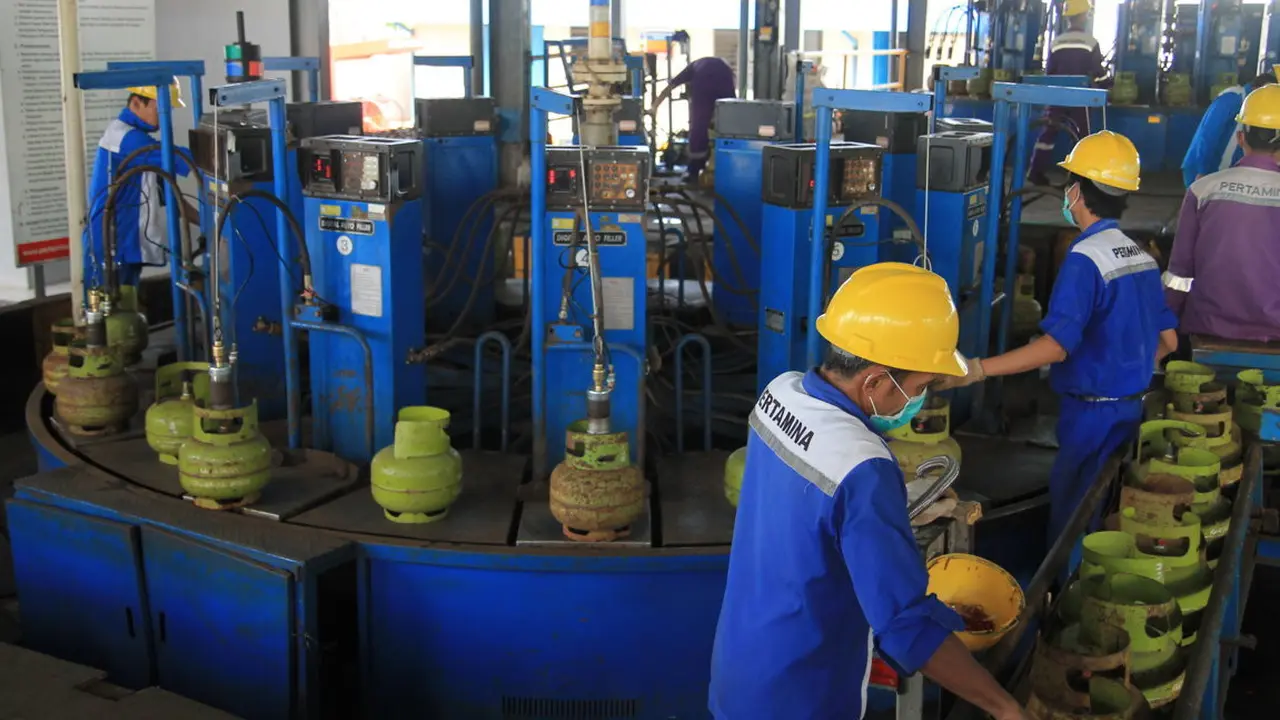 Proses Pengisian Tabung Gas LPG 3 kg