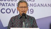 Juru Bicara Pemerintah untuk Penanganan COVID-19 Achmad Yurianto saat konferensi pers Corona di Graha BNPB, Jakarta, Senin (6/7/2020). (Dok Badan Nasional Penanggulangan Bencana/BNPB)