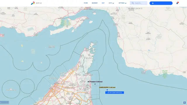 Lintasan kapal di Selat Hormuz. (Dok Pertamina)