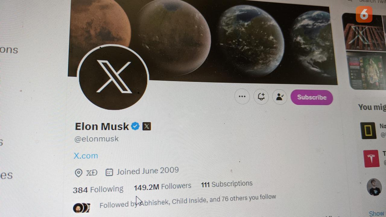 Elon Musk Ubah Foto Profil Twitter dengan Logo X