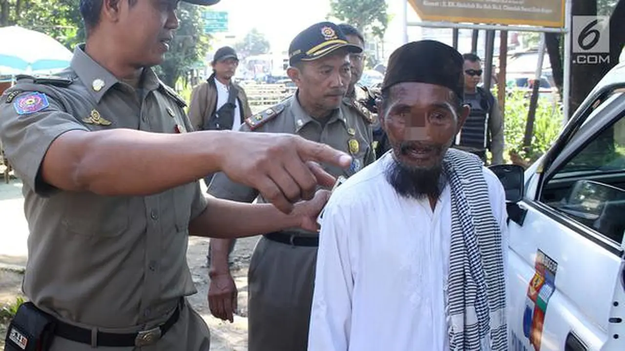 Viral Bermobil, Satpol PP Amankan Pengemis Tanpa Hidung di Bogor