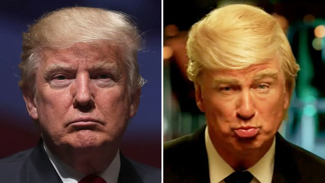 Alec Baldwin memerankan Donald Trump di acara Saturday Night Live. (The Hollywood Reporter)