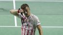 Tunggal putra Denmark, Hans-Kristian Solberg Vittinghus, saat melawan wakil Indonesia, Jonatan Christie, pada Indonesia Open 2019 di Istora, Jakarta, Kamis (18/7). Jonatan menang 22-20, 21-13. (Bola.com/M Iqbal Ichsan)