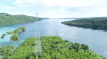 PLN mempercepat pembangunan jaringan Saluran Udara Tegangan Tinggi (SUTT) 150 kV Raha–Baubau. (Dok PLN)