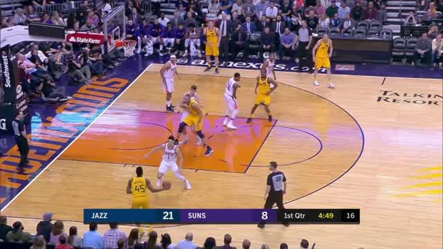 Berita video game recap NBA 2017-2018 antara Utah Jazz melawan Phoenix Suns dengan skor 129-97.