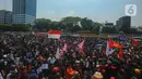 Aksi yang digelar ini sehari setelah Badan Legislasi (Baleg) DPR RI, menggelar rapat panitia kerja terkait Revisi UU Pilkada, pada Rabu (21/8). (merdeka.com/Arie Basuki)