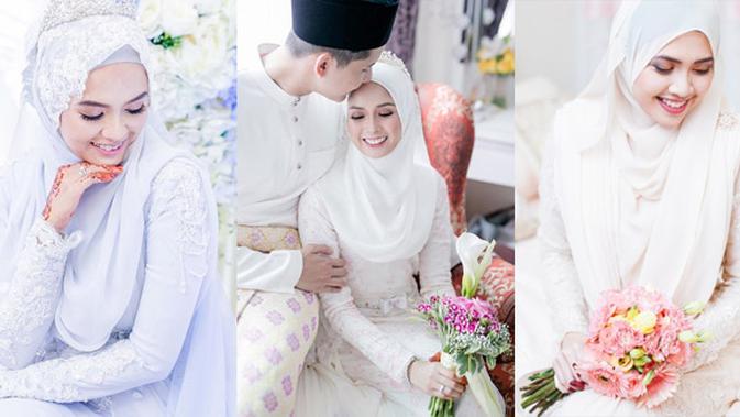 Inspirasi Gaun  Pengantin Hijab Warna  Putih  Cocok Untuk 