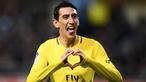 Striker Paris Saint-Germain (PSG), Angel Di Maria, melakukan selebrasi usai mencetak gol ke gawang Troyes pada laga Liga 1 Prancis di Stadion Aube, Sabtu (2/2/2018). Troyes takluk 0-2 dari PSG. (AFP/Franck Fife)