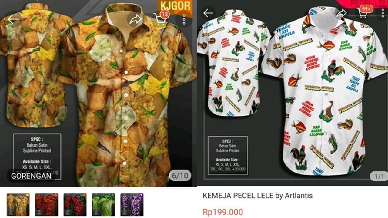 6 Potret Kemeja Motif Makanan Ini Nyeleneh Banget, Kocak