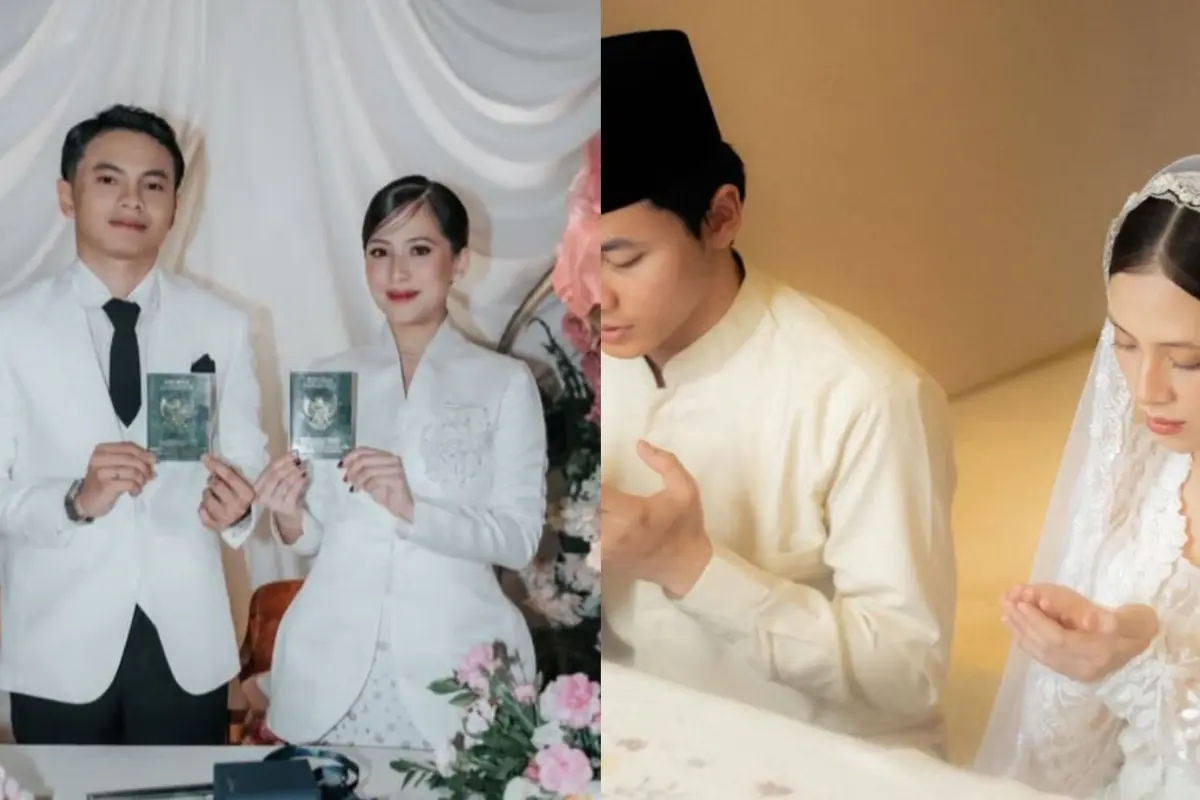 Dua Kebaya Putih Pilihan Adhisty Zara Saat Lakoni Akad Nikah dengan Tsaqib, Perpaduan Beskap Modern dan Kutubaru yang Anggun