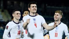 Tim nasional Inggris menempati posisi teratas dengan skuad harga tertinggi di Piala Dunia 2022 Qatar. Harga total The Three Lions saat ini mencapai 1 miliar euro atau setara dengan Rp15,6 triliun. (AFP/ Filippo Monteforte)