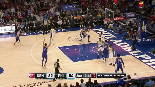 Berita video game recap NBA 2017-2018 antara Philadelphia 76ers melawan Denver Nuggets dengan skor 127-120.
