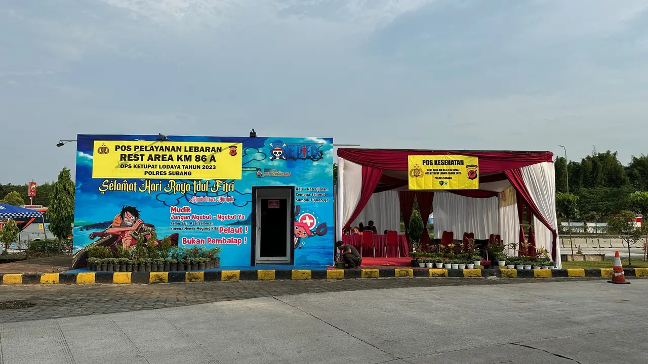 Pos Pelayanan Mudik Bertema Anime di Rest Area KM 86A Tol Cipali