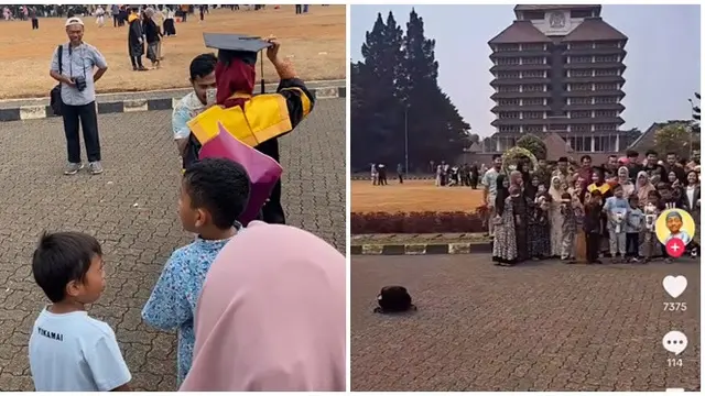 Viral Keluarga Besar Hadiri Wisuda Sambil Piknik di Halaman Kampus, Ikut Bahagia