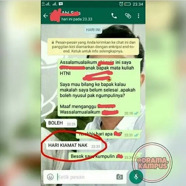 chat kocak mahasiswa dan dosen (foto: brilio)