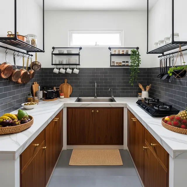 9 Desain Dapur Minimalis dengan Kitchen Set Dua Sisi