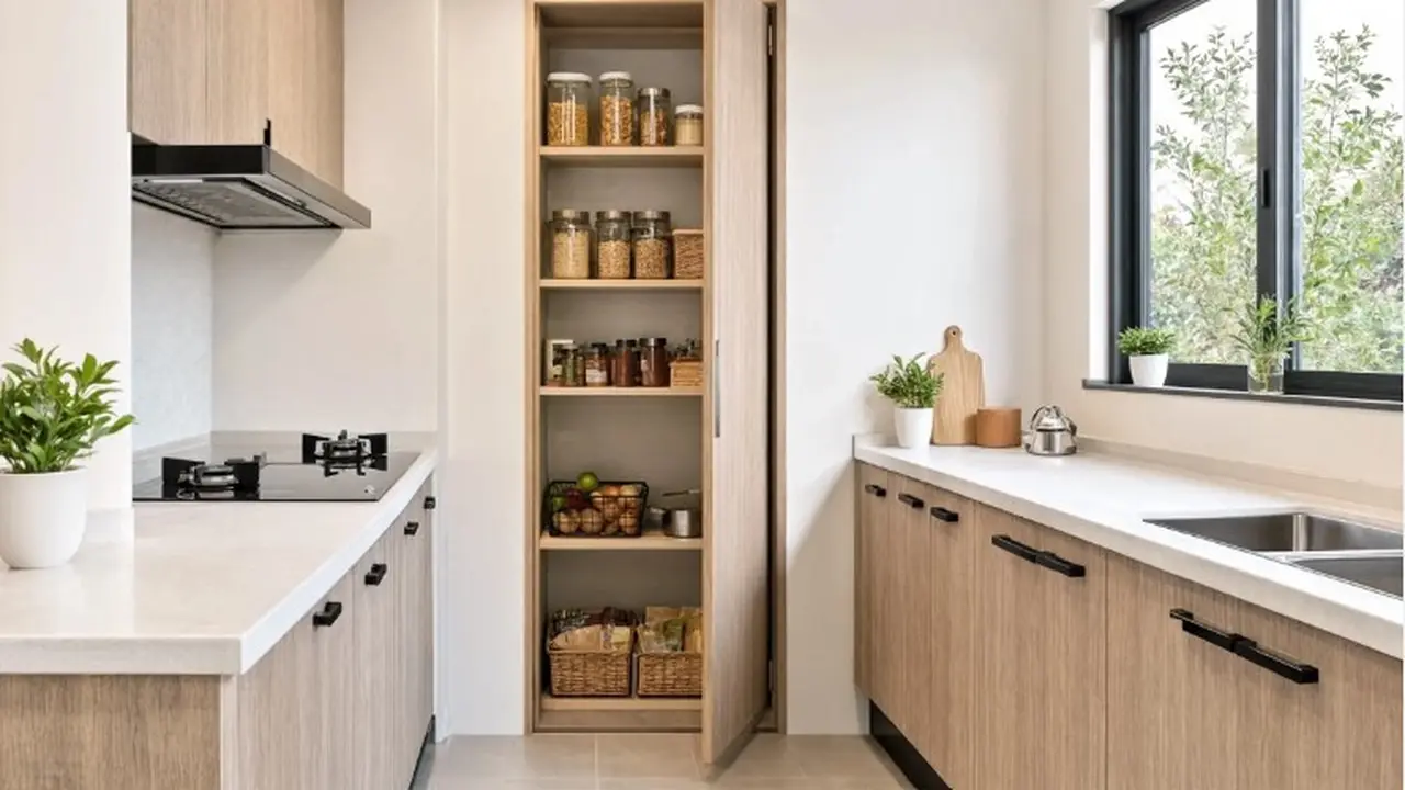 Model Dapur dengan Pantry Tersembunyi