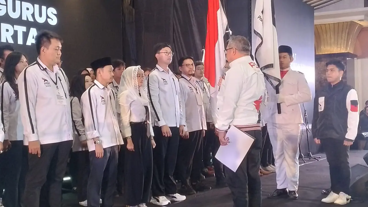 Ketua Dewan Pimpinan Wilayah (DPW) PSI DKI Jakarta, Elva Farhi Qolbina dalam Rapat Koordinasi Wilayah (Rakorwil) pada Minggu 15 Desember 2025.