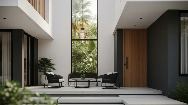 Teras Rumah Kampung Minimalis (Gemini AI)