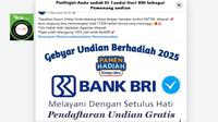 Penelusuran klaim link pendaftaran undian berhadiah Simpedes BRI.