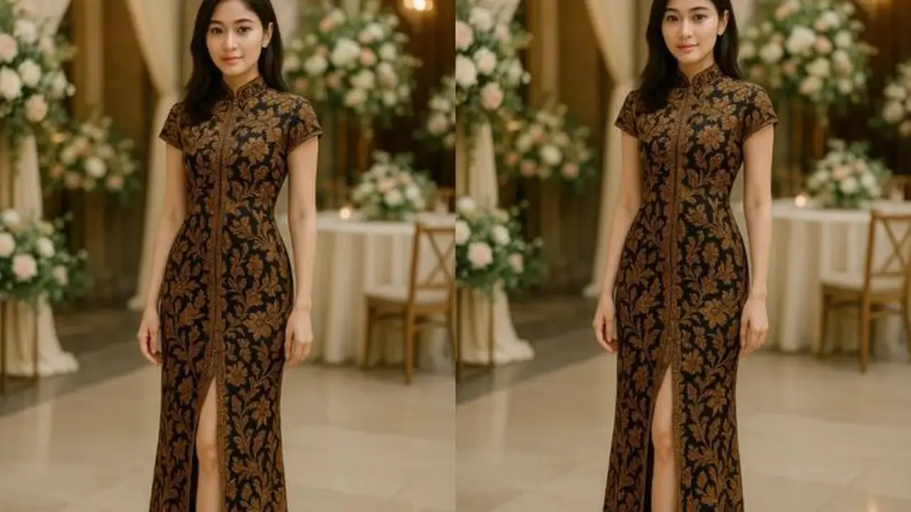 Model Dress Batik Belahan Depan