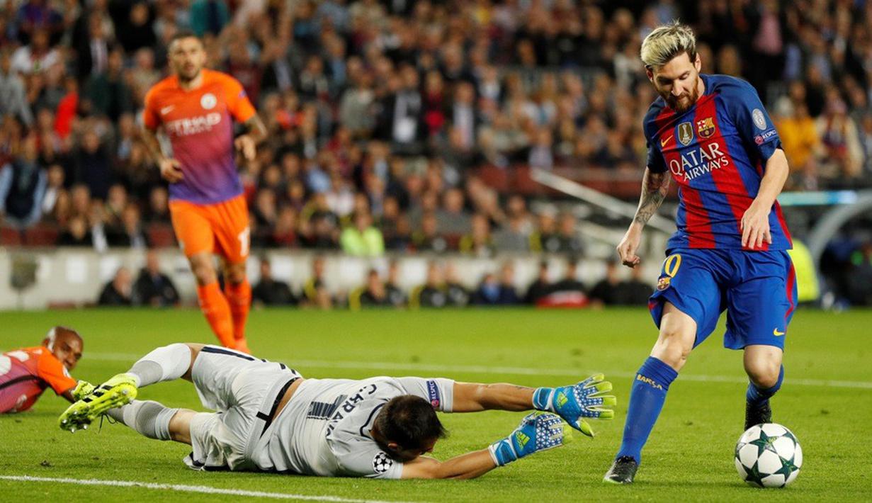 Di La Liga Spanyol, Lionel Messi sudah mencetak 26 hattrick bersama Barcelona. (Action Images via Reuters/John Sibley)