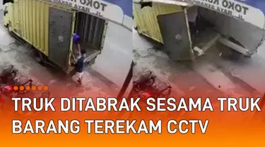 Insiden mengerikan terjadi ketika sebuah truk sedang menurunkan barang di pinggir jalan.