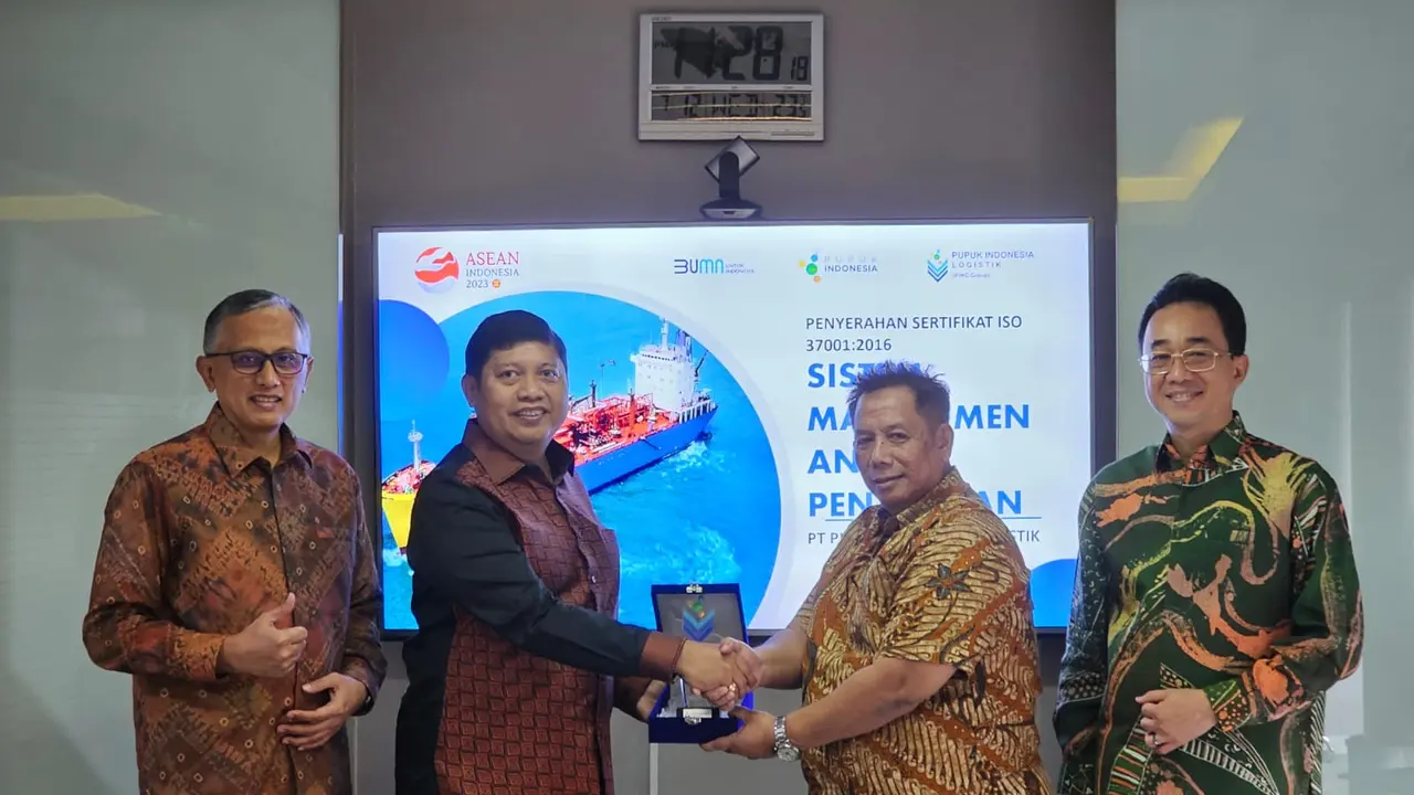 PT Pupuk Indonesia Logistik meraih sertifikasi ISO 37001:2016 Sistem Manajemen Anti Penyuapan